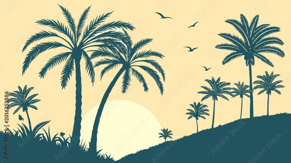 Obraz premium palm trees on the beach