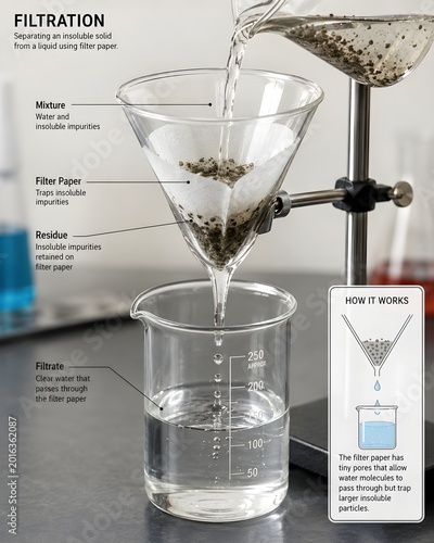 Educational Science Chart of Filtration Method for Clean Water