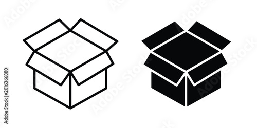 Fotografía Cardboard box icon concept editable stroke outline