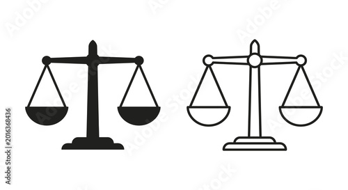 Photos Scales of justice silhouette on white background