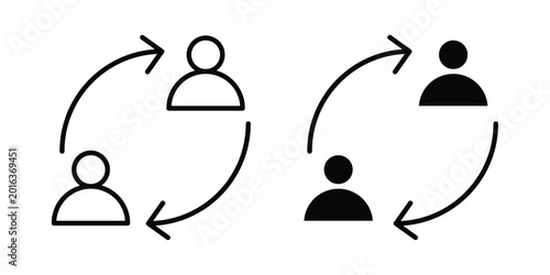 Tableau sur toile employee turnover icon concept editable stroke outline