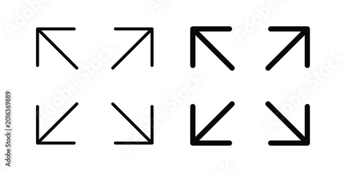 Free Download Expand arrows icon concept editable stroke outline. flat vector illustration. - GFXLoad