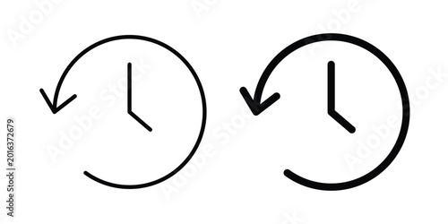 History icon concept editable stroke outline. flat vector illustration.