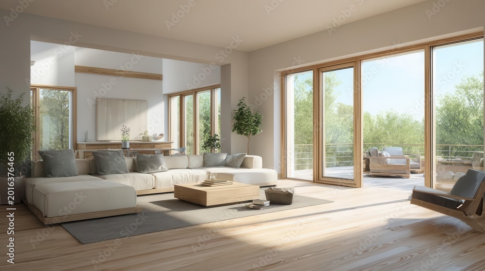 Fototapeta premium Elegant Modern Living Room with Natural Light