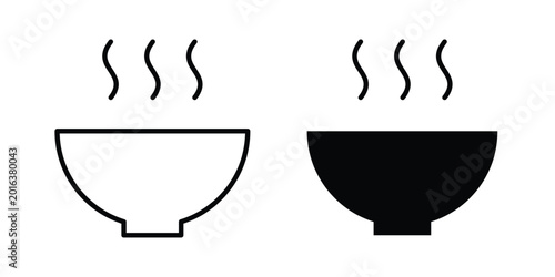 Schilderij op canvas Soup bowl icon concept editable stroke outline