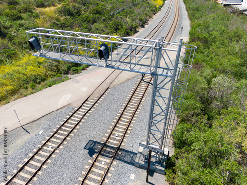 Foto Aerial View of Railroad Wayside Signal for NCTD Sprinter Rail Line