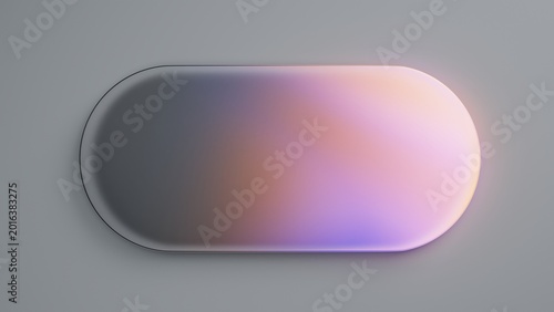 Slim glass panel glowing with neon light gradient.