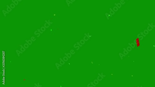 Motley confetti pop animation falling down, birthday party colorful confetti raining down On green Background, Realistic Double Burst For New Year Invitation, Party Video or christmas celebration. 4k