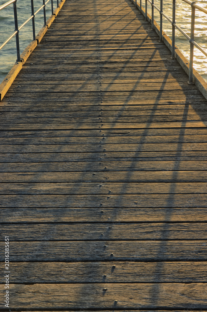 Fototapeta premium Wooden Pier at Ceduna, Australia with Shadows and Textures