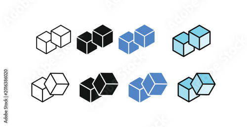 Photos Sugar cubes icon set