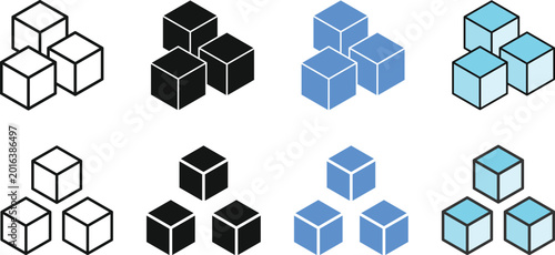 Photos Sugar cubes icon set