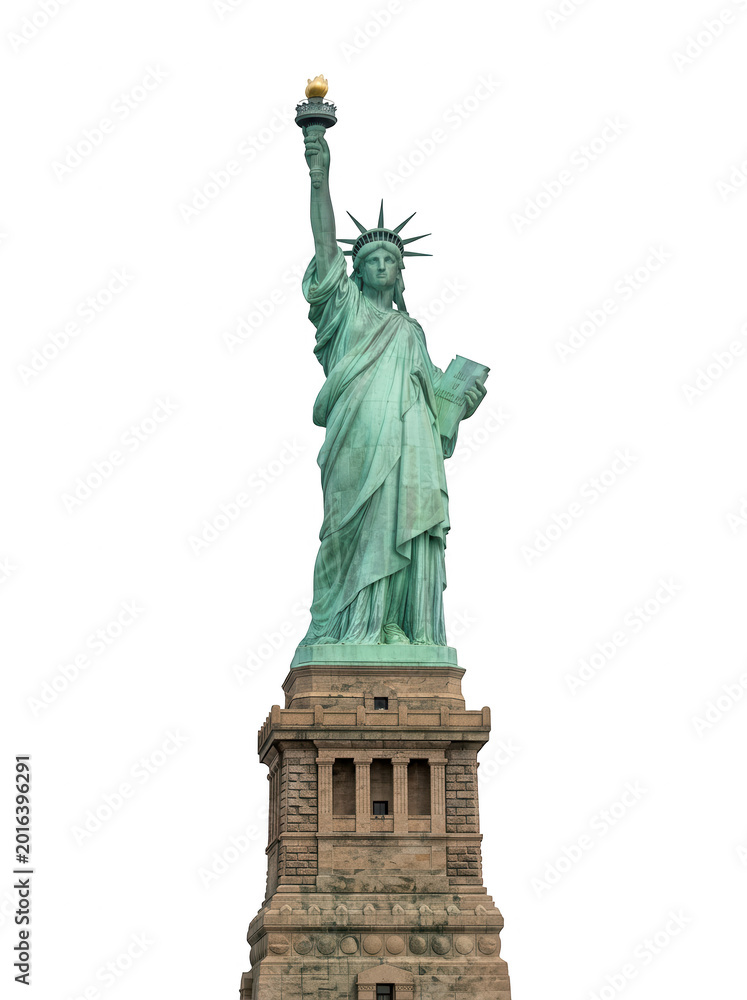 Fototapeta premium Statue of Liberty isolated on transparent background, NYC landmark