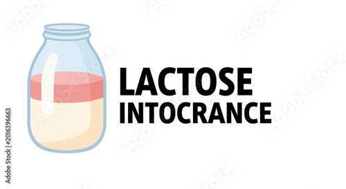 Canvastavla Lactose Intolerance Concept Illustration with Milk Jar