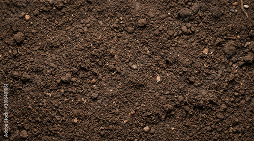 Close-up macro shot of dark rich soil, perfect for gardening and agriculture with organic texture