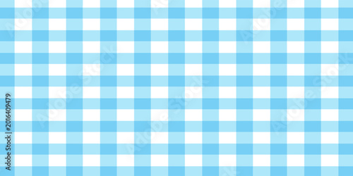 Seamless Light Blue Gingham Pattern Background. Classic Two-Tone Pastel Plaid Check Design for Fabric, Textile, Wallpaper, and Picnic Decor.