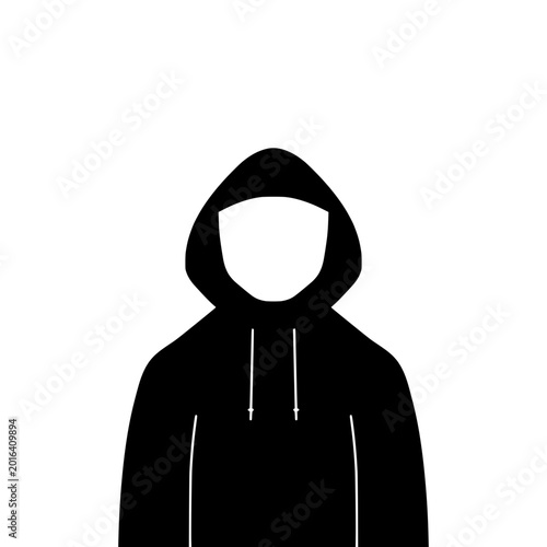 Hooded hacker silhouette anonymous cybersecurity privacy hacker icon