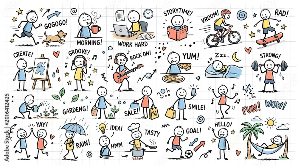 Obraz premium People doing various leisure activities outside.