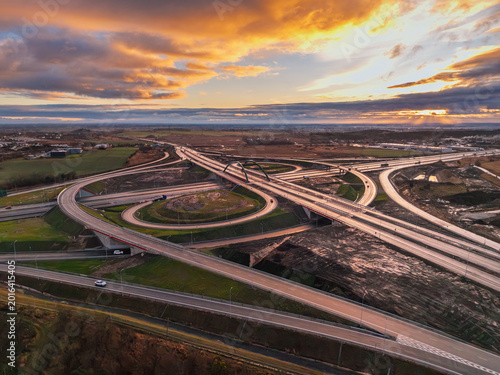 Canvas Print Construction of the new Tricity Metropolitan ring road in Pomerania