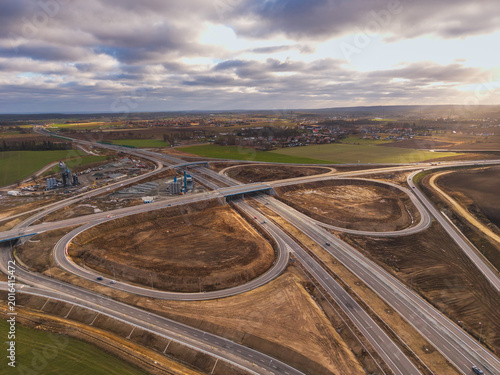 Bilde på lerret Construction of the new Tricity Metropolitan ring road in Pomerania