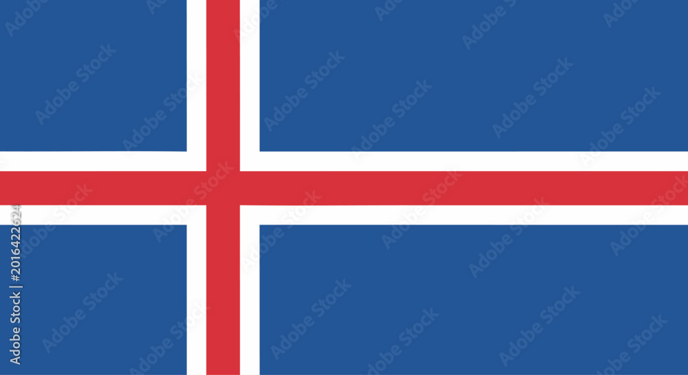 Obraz premium Icelandic flag displayed flat with red cross and white border