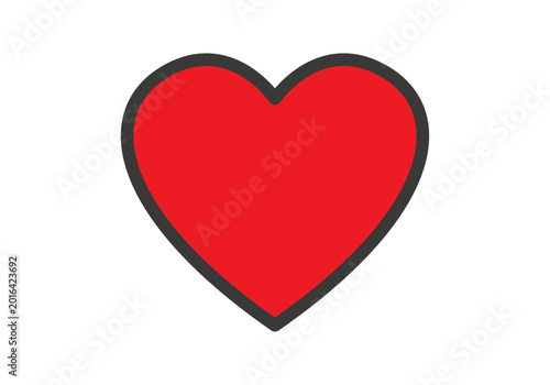 Corazón rojo con contorno gris oscuro Free Download Corazón rojo con contorno gris oscuro - GFXLoad
