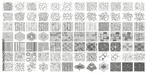 Cuadro en lienzo Seamless black and white vector pattern of chess pieces on a vintage line art ba