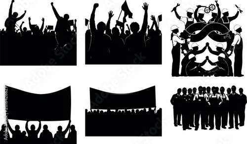 Schilderij op canvas vector illustration of a silhouette of a woman