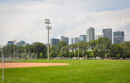 Empty park in the city