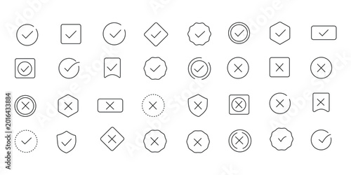 Foto Check mark icons button set