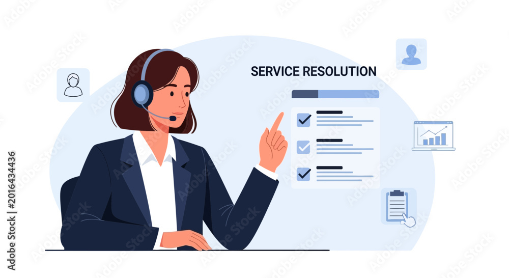 Fototapeta premium Customer Service Representative Assisting with Service Resolution