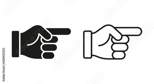 Pointing hand gestures black silhouette high quality professional