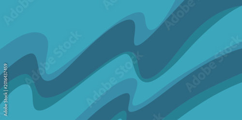 Bild auf Leinwand Blue ocean flow abstract illustration