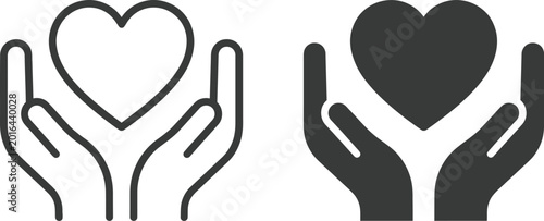 Hands holding a heart icon serve as a symbolic representation of care and compassionate protection.