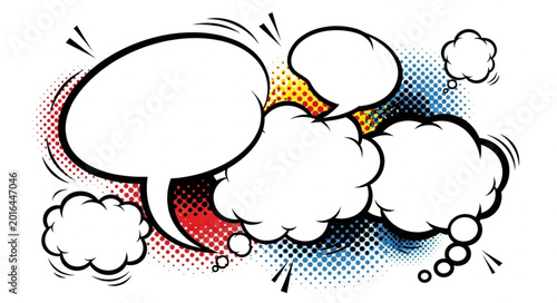 Comic Book Speech Bubbles and Thought Bubbles.