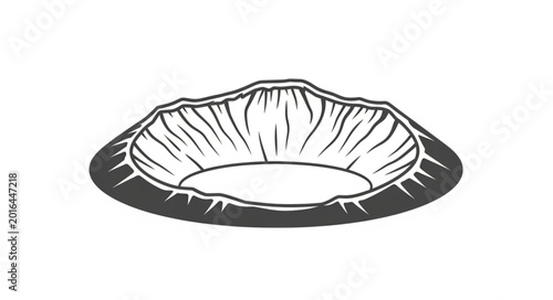 Quadro em tela Crater illustration isolated on white background vector art.