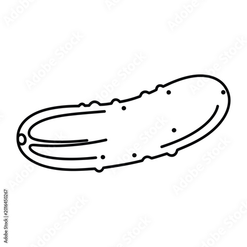 Fotografie Pickle vector illustration with simple line art style for deli branding and food