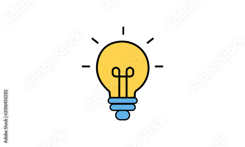 Creative Idea Light Bulb Flat Outline Icon