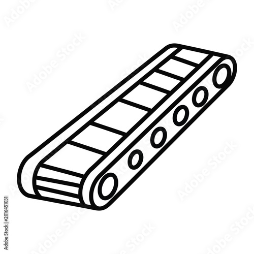 Bilde på lerret Industrial conveyor belt system line art icon representing manufacturing process