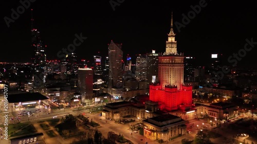 Palace of Culture and Science Aerial View, Warsaw Cityscape, Poland