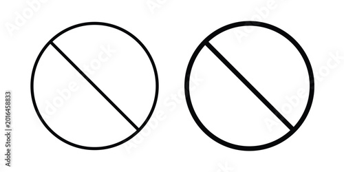 Cuadro en lienzo Ban Sign editable vector. Solid and line icons.