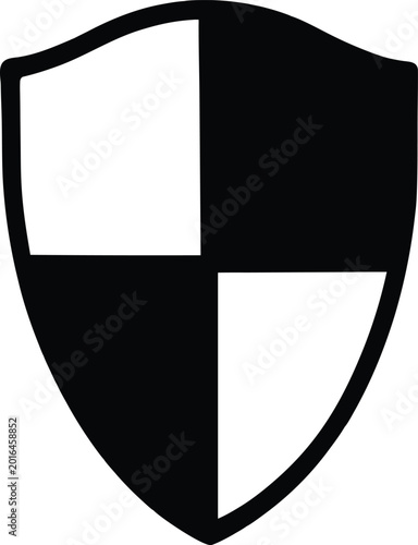 Free Download Divided shield emblem silhouette vector icon - GFXLoad