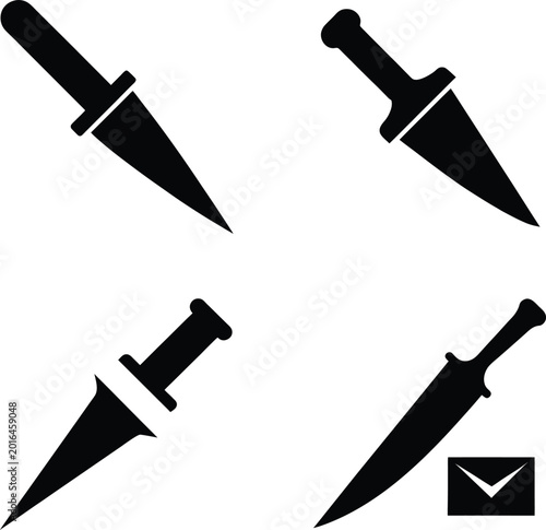 Letter opener a dull edged knife for opening mail silhouette