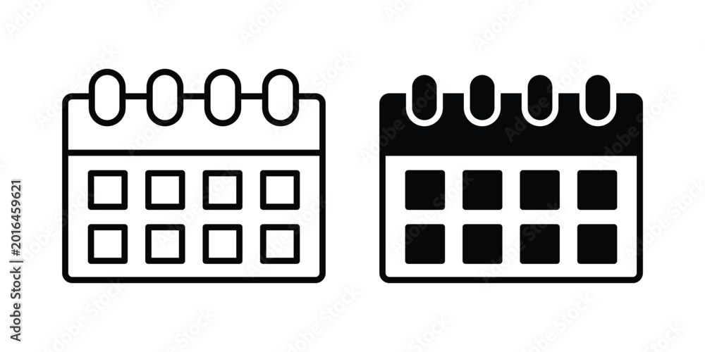 Naklejka premium Calendar icon editable vector. Solid and line icons.