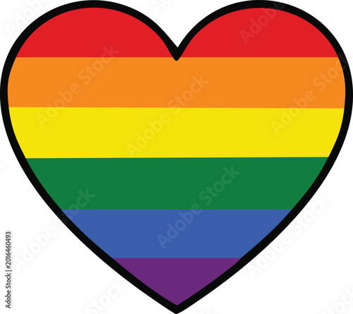 Free Download Rainbow Heart Vector Illustration Symbolizing LGBTQ Pride and Love - GFXLoad