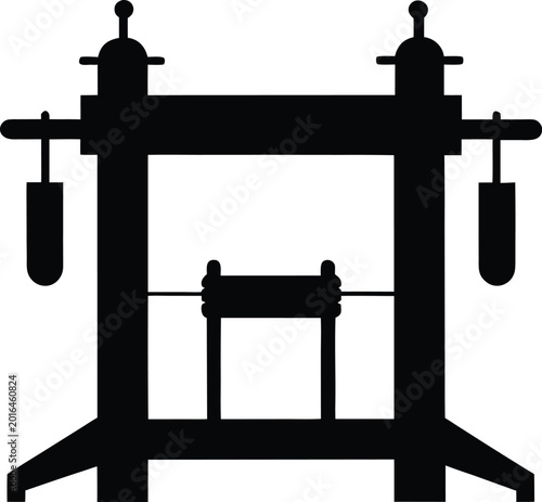 Loom a machine used for weaving fabric silhouette