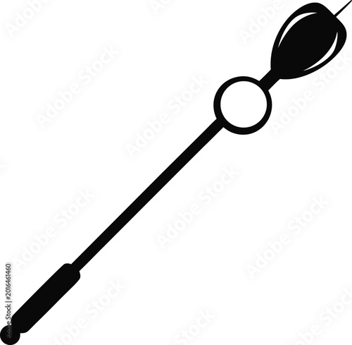 Lorgnette eyeglasses held by a long handle silhouette