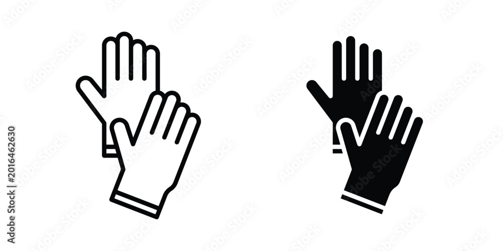 Fototapeta premium Glove icon editable vector. Solid and line icons.