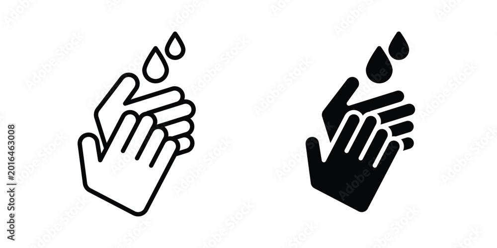 Fototapeta premium Handwashing icon editable vector. Solid and line icons.