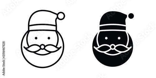 Santa Claus icon editable vector. Solid and line icons.