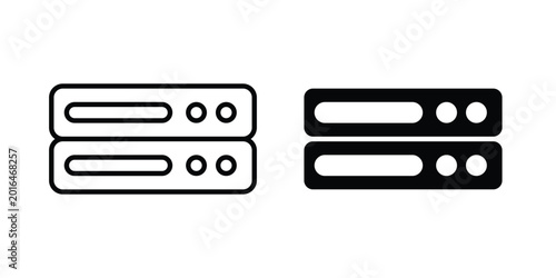 Server rack icon editable vector. Solid and line icons.